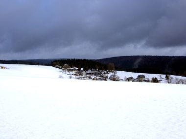 欧洲冬季雪景村庄