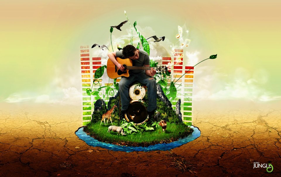 Music Oasis Guitarist Island