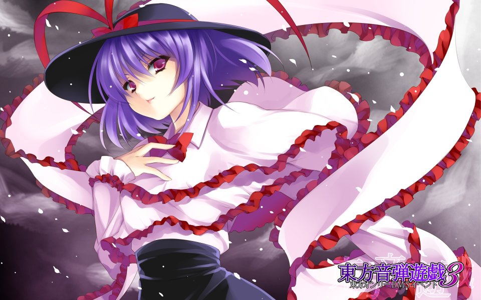 Ayase Hazuki Purple Hair Red Eyes Wizard Hat