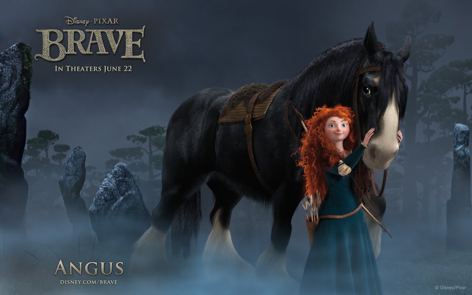 Disney Pixar Brave Red Haired Girl And Black Horse Angus