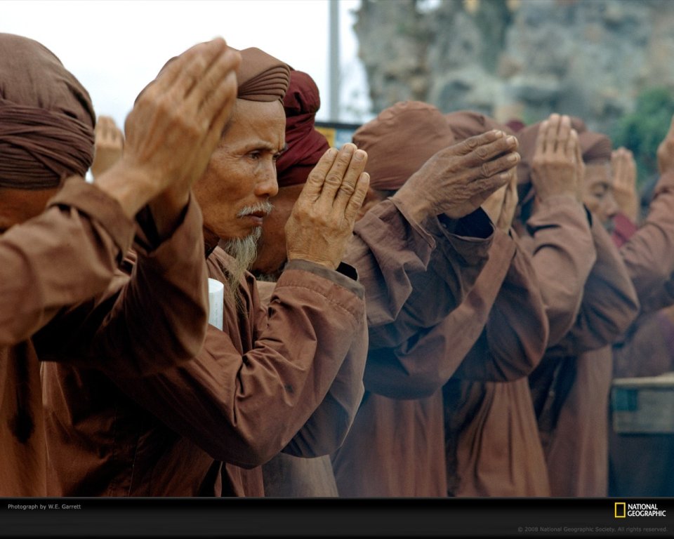 Vietnamese Monks Prayer Ritual