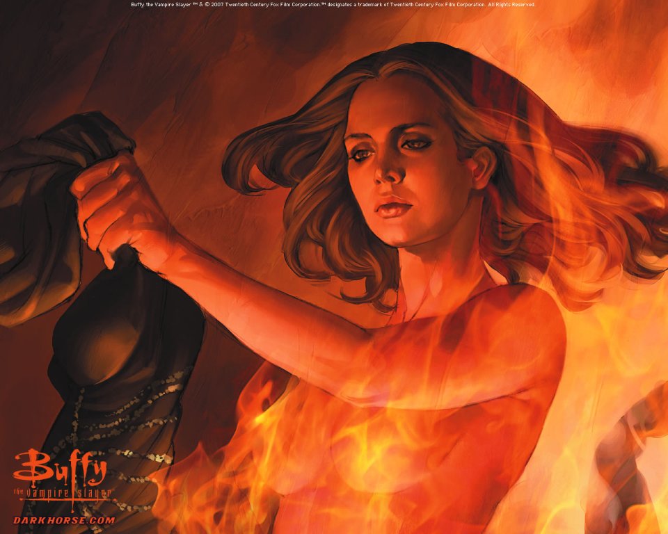 Buffy The Vampire Slayer Flame Battle Pose