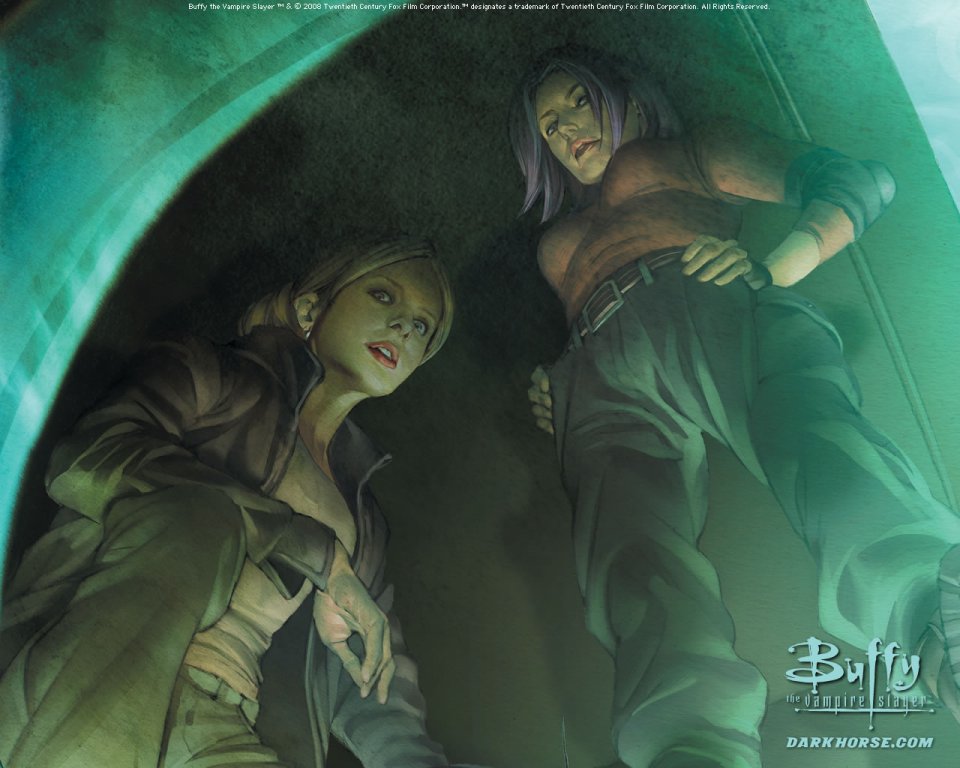 《Buffy》动漫壁纸 – 吸血鬼猎人与伙伴的神秘瞬间