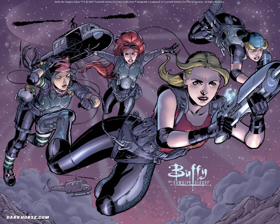 《Buffy the Vampire Slayer》漫画封面：科幻动作场景