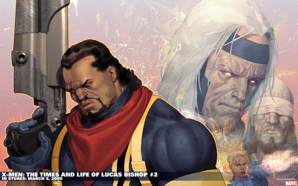 Marvel X Men Bishop Red Eyes White Hair Warrior