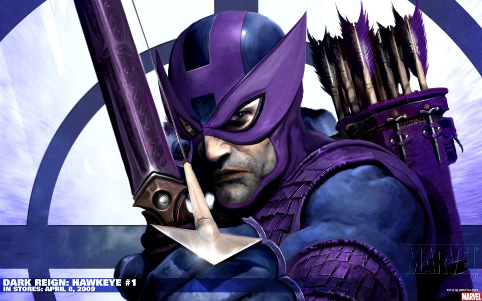 Marvel Dark Reign Hawkeye Purple Armor Wallpaper