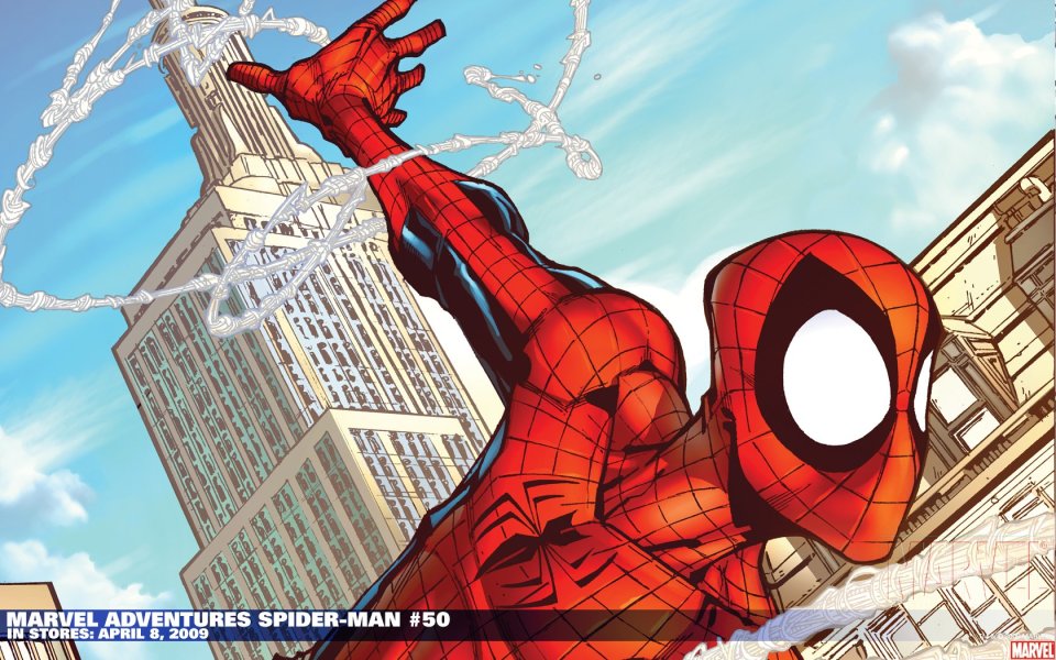 Marvel Spider Man New York Empire State Building Comic Wallpaper