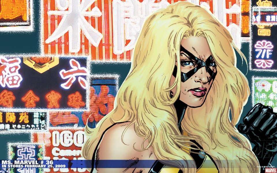Ms Marvel Issue 36 Cover Golden Haired Heroine