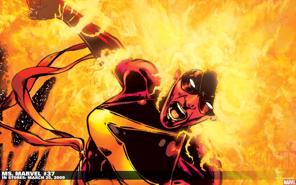 Ms Marvel Comic Issue 37 Fire Battle