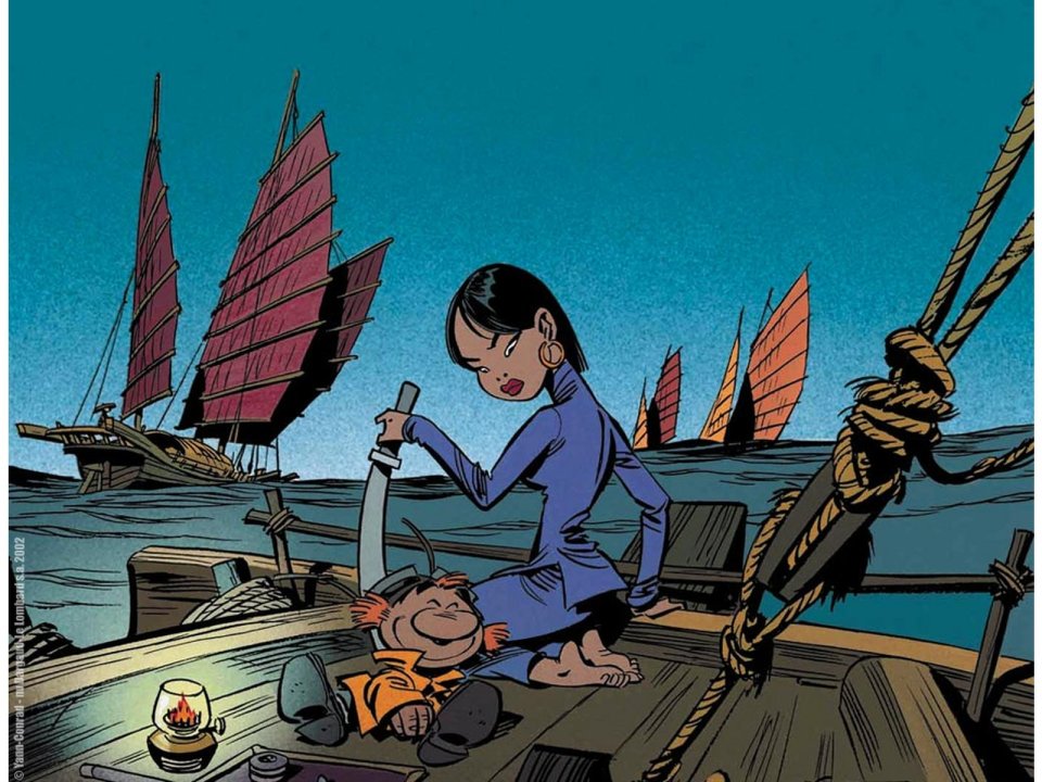 Eastern Sea Night Voyage Knife Wielding Girl And Monkey