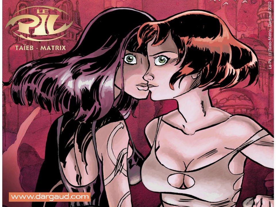 Le Pil Comic Art Illustration Two Women Intimate Moment