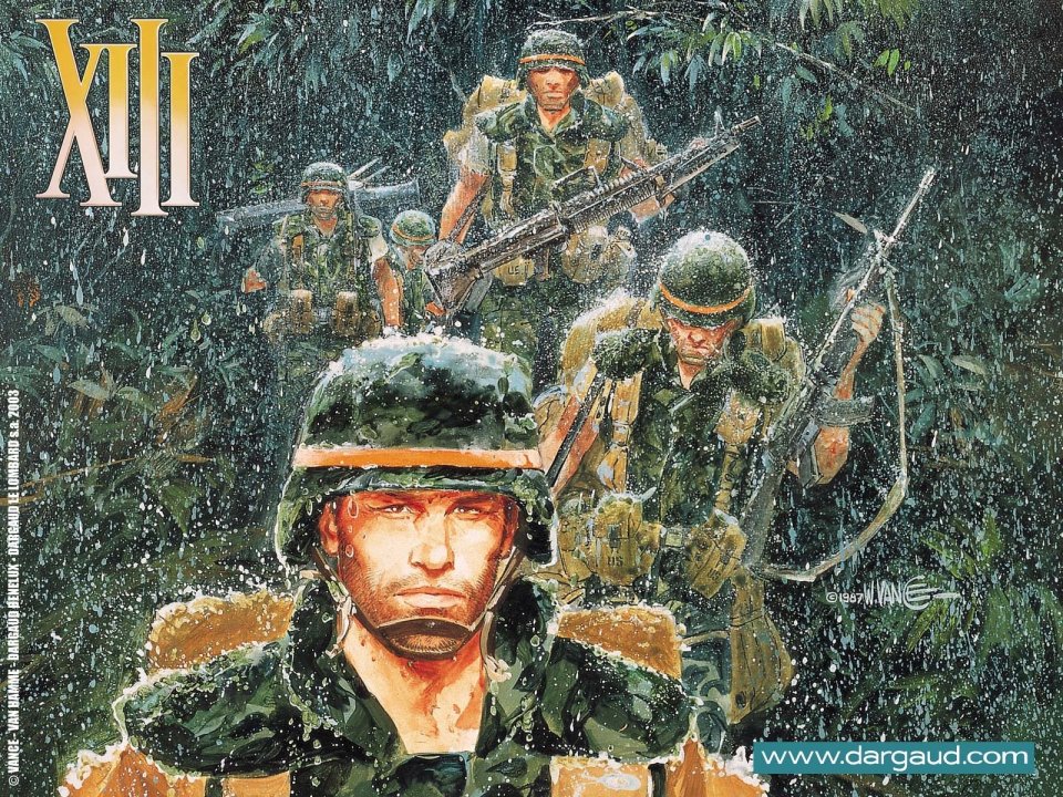 XIII Comic Rain Jungle Soldiers Battle Scene