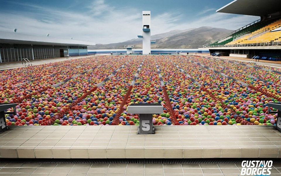 Gustavo Borges Colorful Ball Pool Art Installation