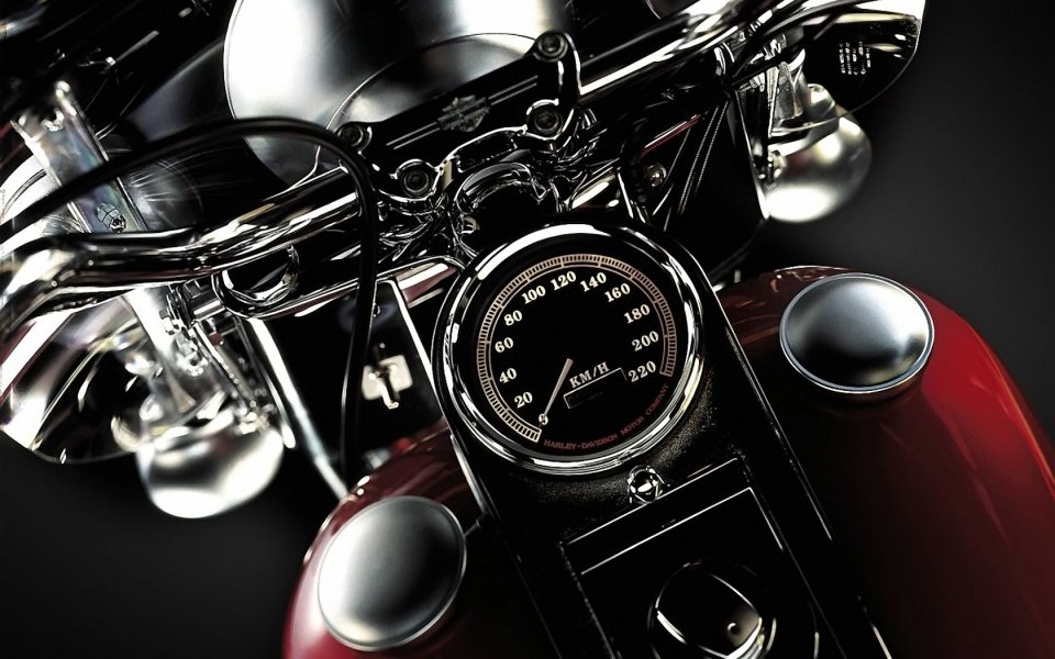 Harley Davidson Motorcycle Speedometer Closeup