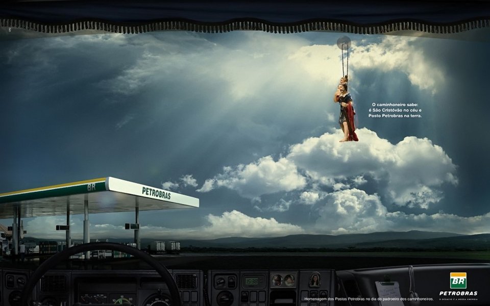 Petrobras Gas Station Jesus Sculpture Sky