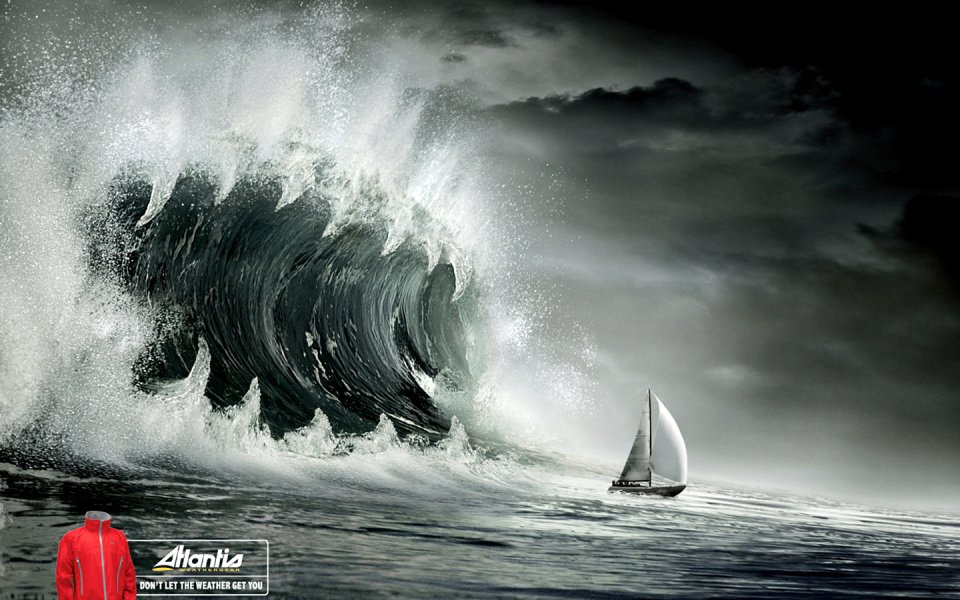 Sailboat In Atlantis Wave Ad