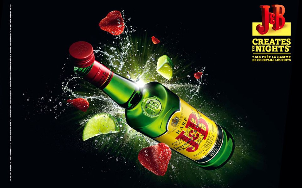 J&B Whiskey Ad Creative Design Strawberry Lime Splash