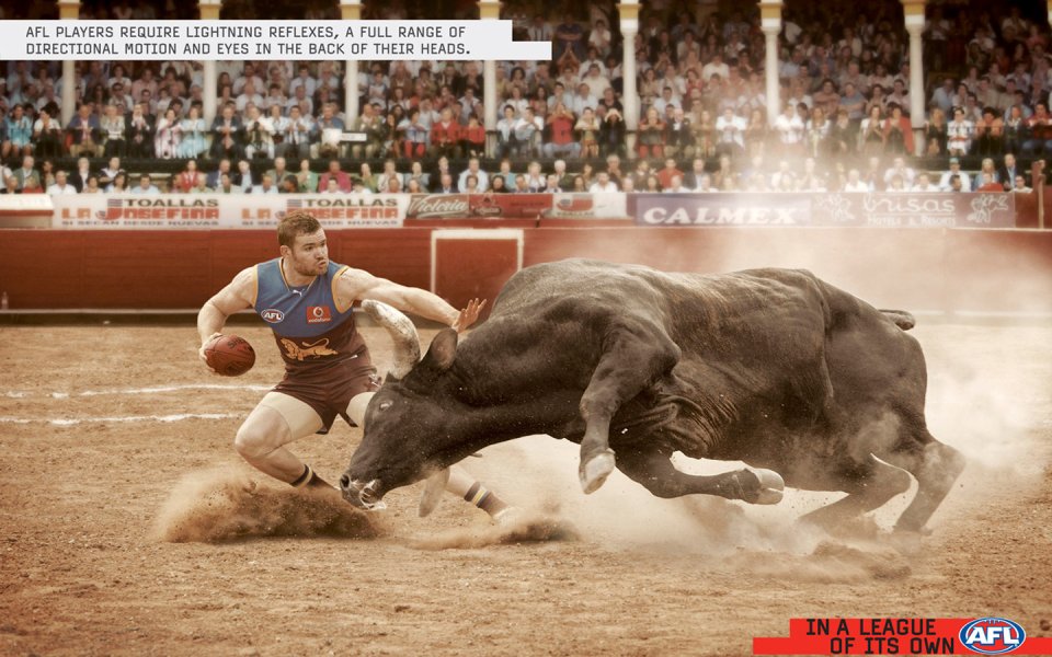 AFL Player Bull Creative Ad
