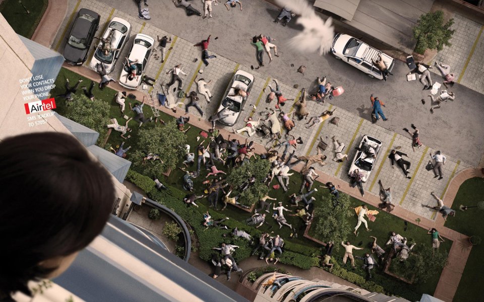 Airtel Creative Ad Phone Drop Chaos