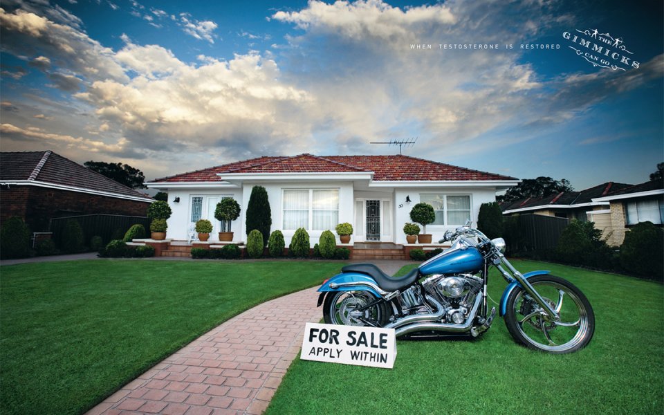 Blue Motorcycle Advertising Design Australia