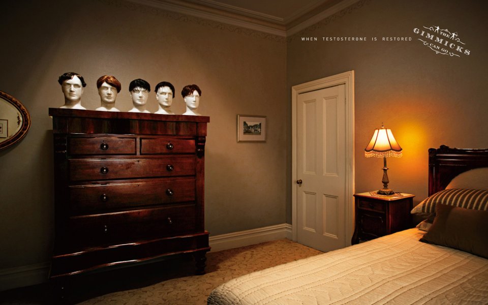 Bayer Gimmicks Wig Bedroom Ad