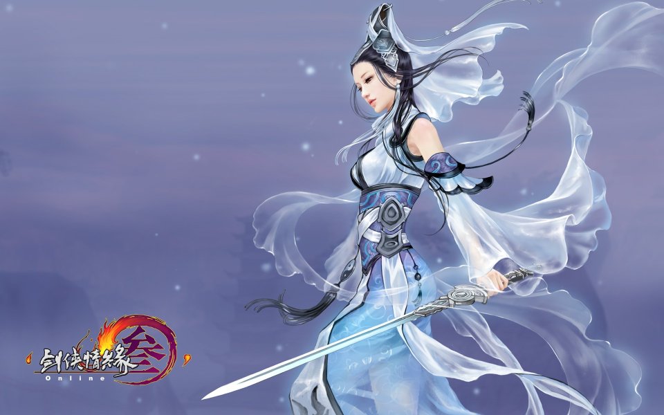 剑侠情缘叁古风白衣剑士壁纸