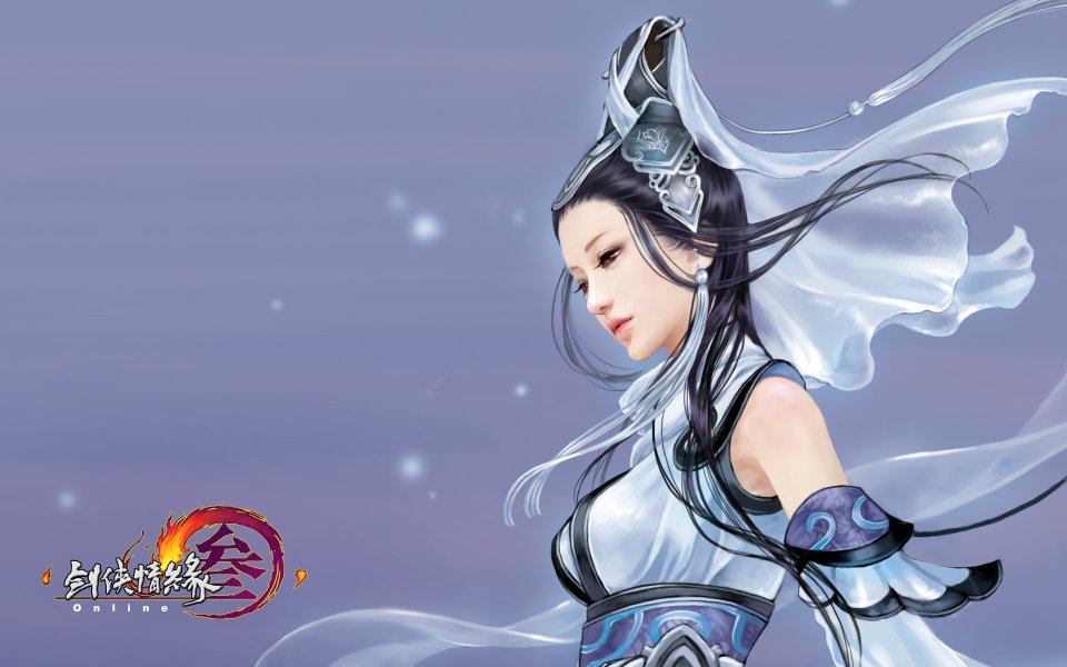 剑侠情缘叁中的古风白衣美女