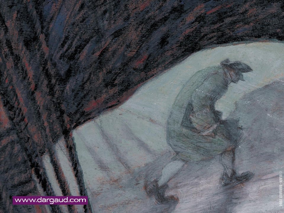 Dargaud Art Illustration Lonely Runner In Dark Background