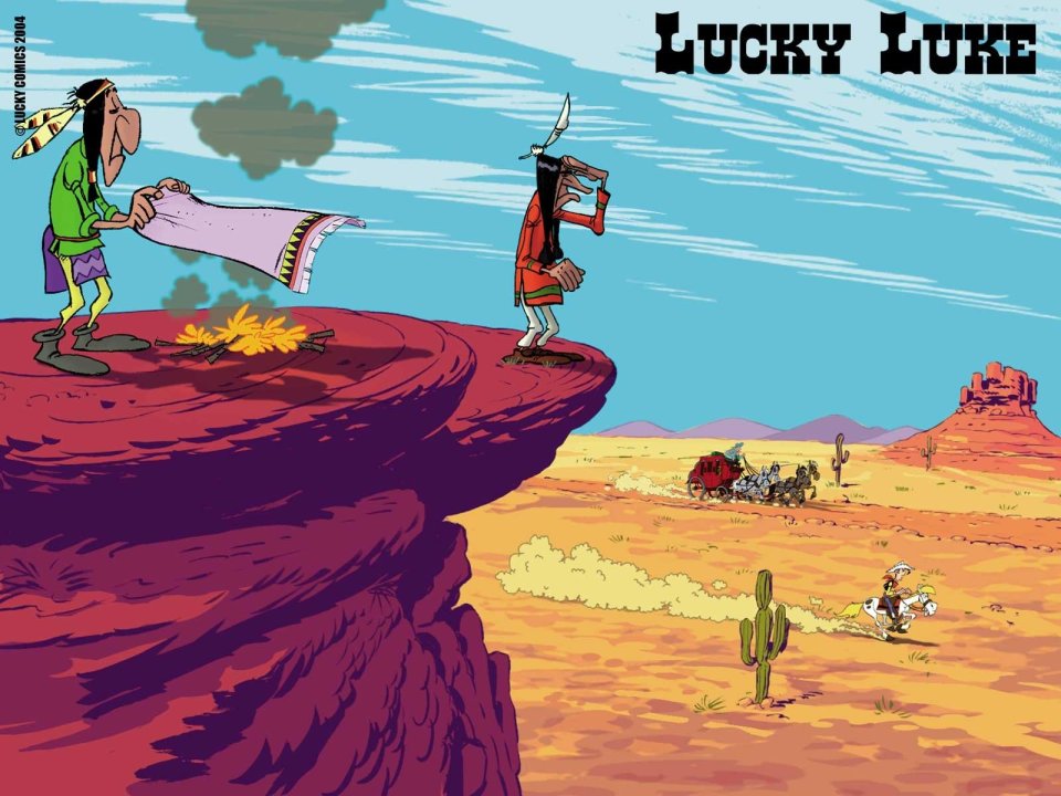 Lucky Luke Comic Cliff Standoff