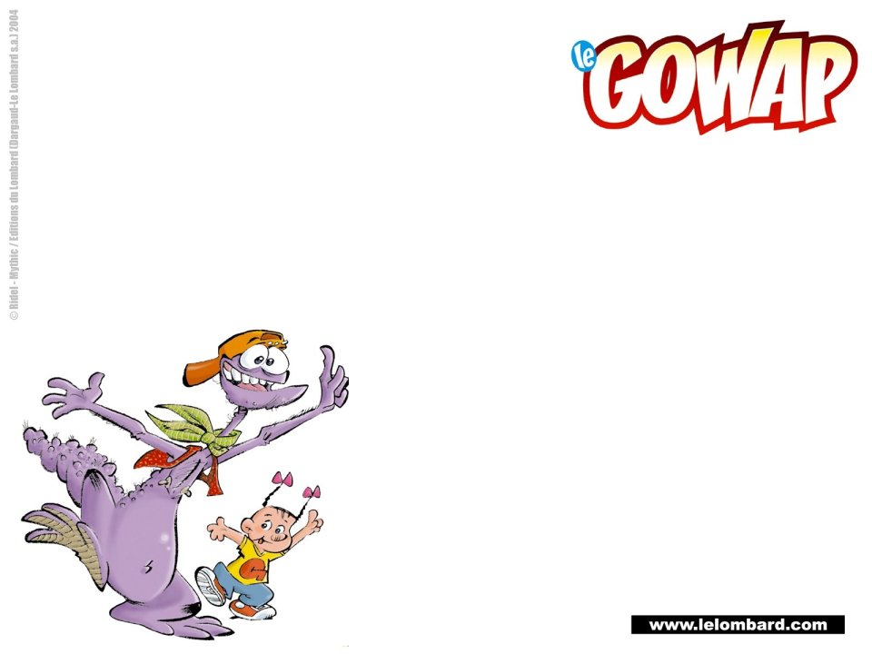 《Gowap》卡通壁纸：欢乐父子互动场景