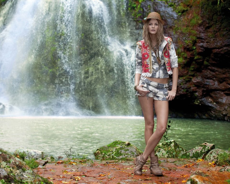 Flavia De Oliveira Waterfall Fashion Shoot