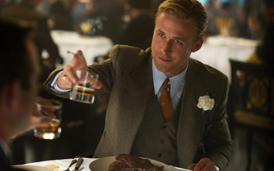 Gangster Squad Movie Scene Suit Man Raising Glass