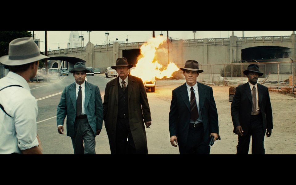 《Gangster Squad》电影场景：黑帮对峙与爆炸瞬间