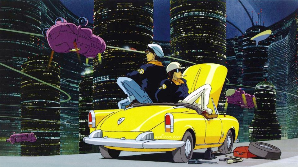 Ghibli On Your Mark Future City Night Scene