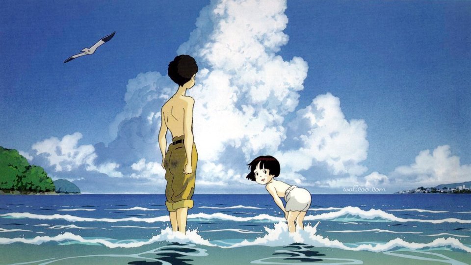 Ghibli Fireflies Grave Brother Sister Beach Scene