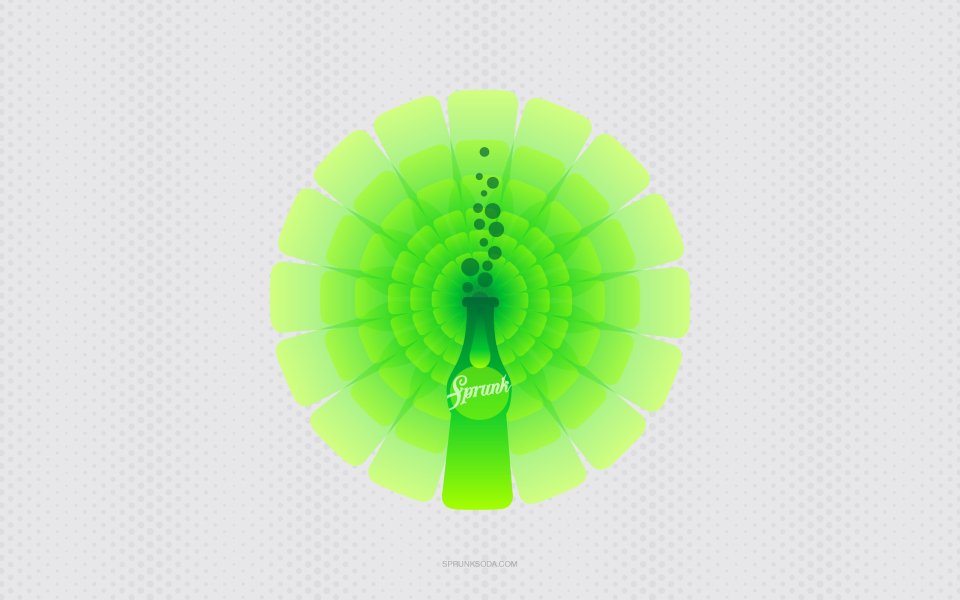 Sprunk Soda Bottle Green Radial Design