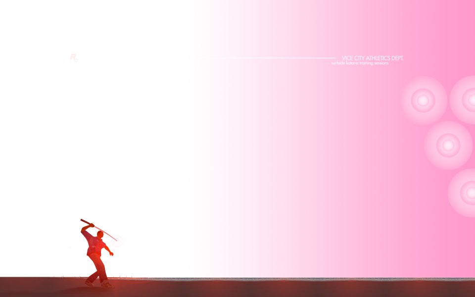 GTA: Vice City 十周年纪念壁纸：棒球运动员剪影