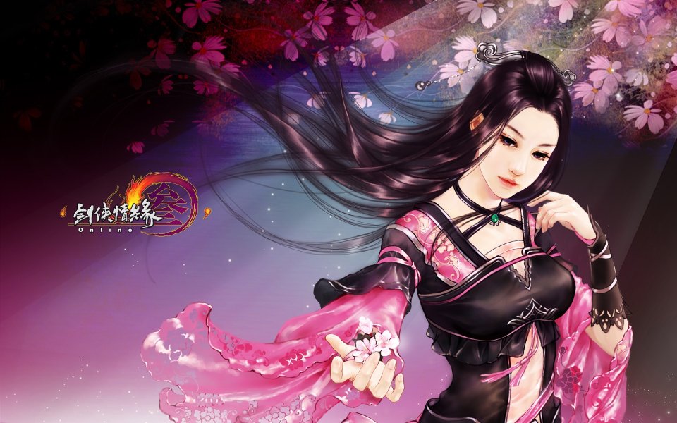 剑侠情缘Online古风美女樱花壁纸