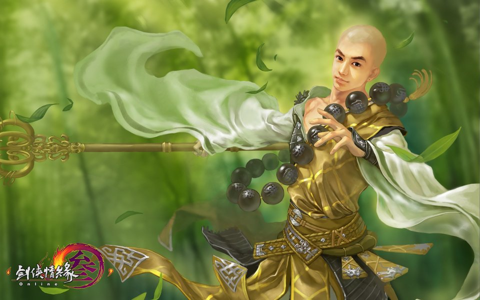 剑侠情缘叁中的金身和尚角色壁纸