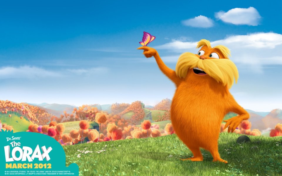 Lorax Orange Furry Character Butterfly