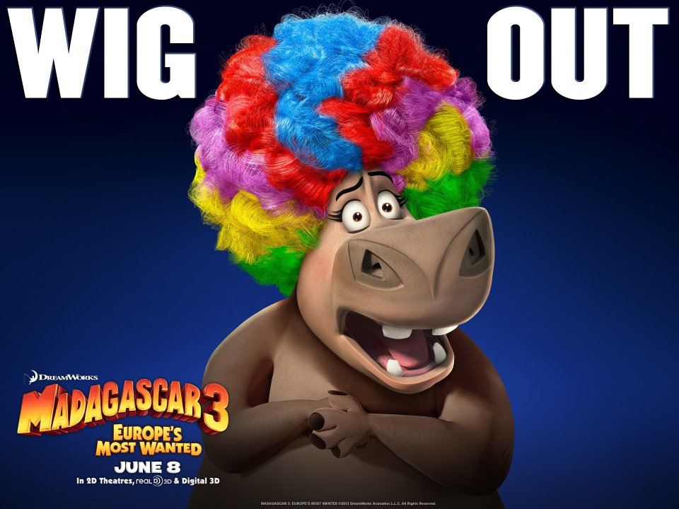 Madagascar 3 Hippo Poster Crazy Wig