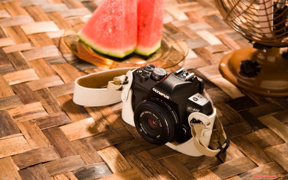 Olympus E 410 Camera With Watermelon Summer Still Life