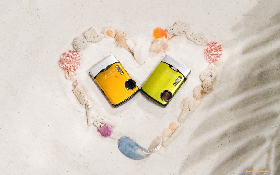 Olympus Camera Beach Heart Design