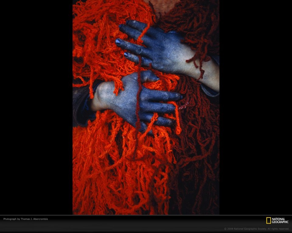 Thomas Abercrombie Red Yarn Blue Hands