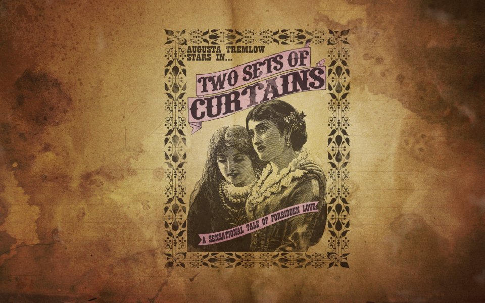 Two Sets Of Curtains Retro Movie Poster