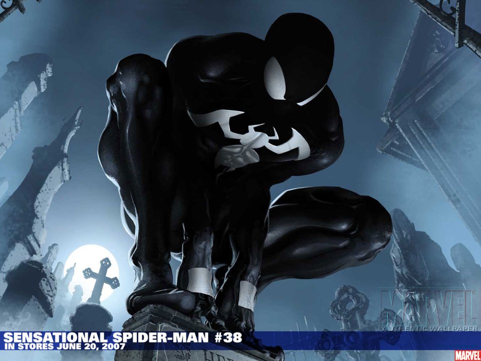 Marvel Spider Man Venom Armor Night Cemetery Wallpaper