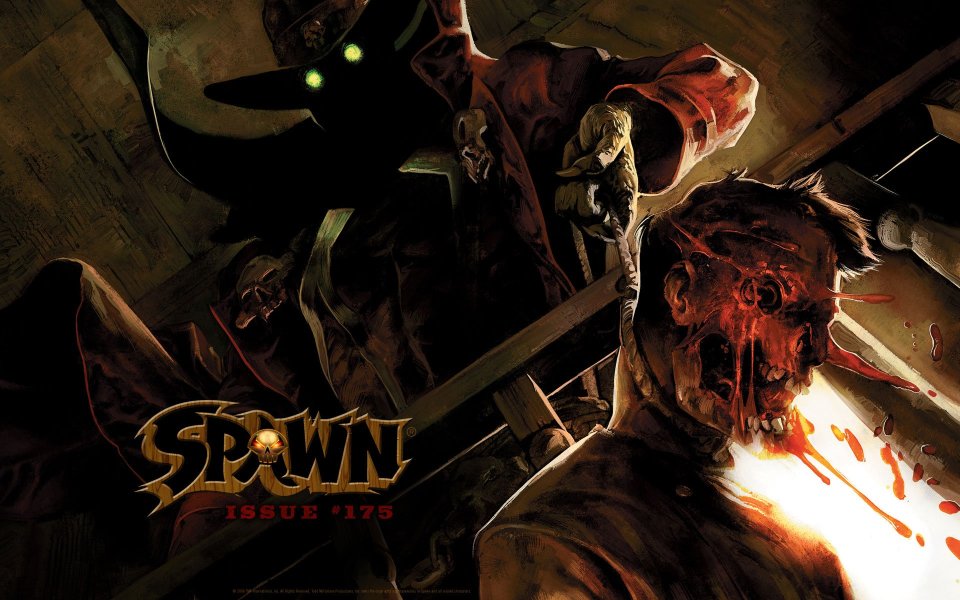 Spawn漫画第175期封面：血色恐怖与暗黑力量
