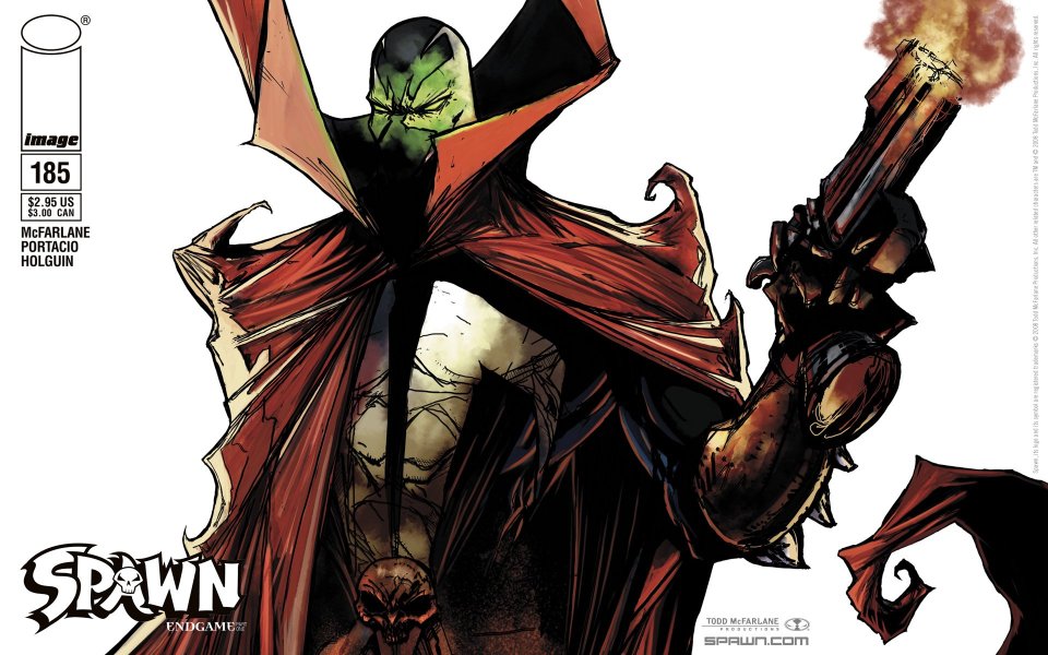 Spawn Comic Issue 185 Cover Green Skinned Warrior With Gun