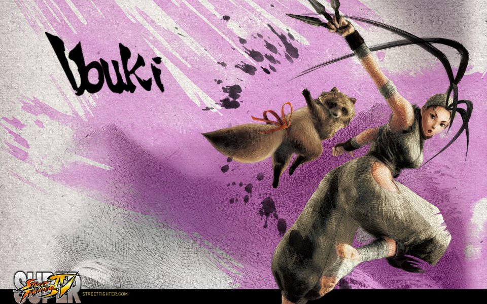 Chun Li Fox Fight Purple Background