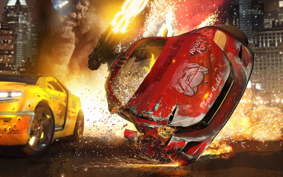 City Night Racing Explosion Scene